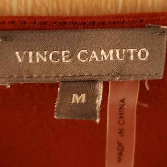 Vince Camuto Brown Faux Wrap High Low Top Medium - Picture 5 of 6